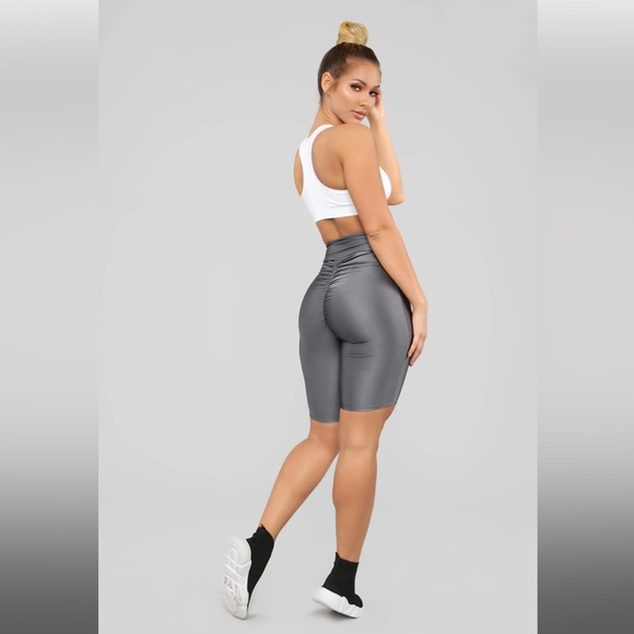 Fashion Nova Pants - Charcoals Gray Spandex Biker Shorts